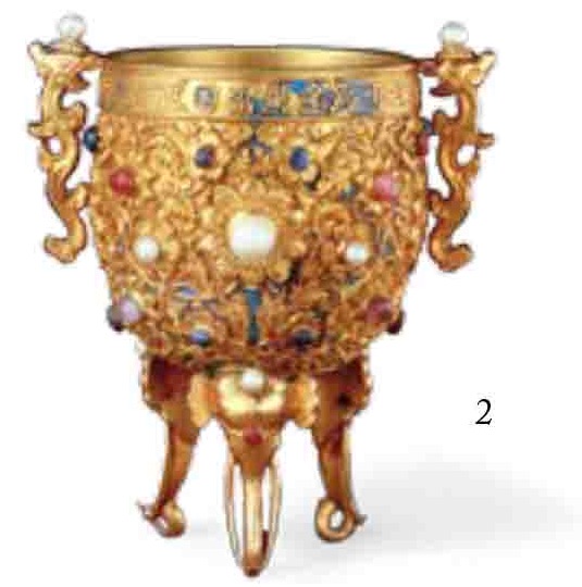 Gold Chalice of Eternal Stability, Qing dynasty. Figure 2 reproduced in Fascination and Affinity, p. 39.